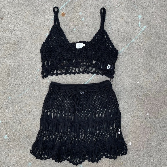 Crochet Tank & Skirt Swim coverup M/L beachy boho coastal preloved new condition - Picture 6 of 6